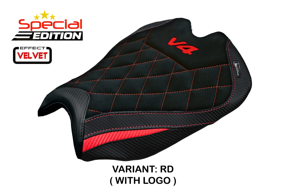 Tappezzeria Italia Ducati streetfighter V4 2025 Seat Cover Red Black SE Logo V4