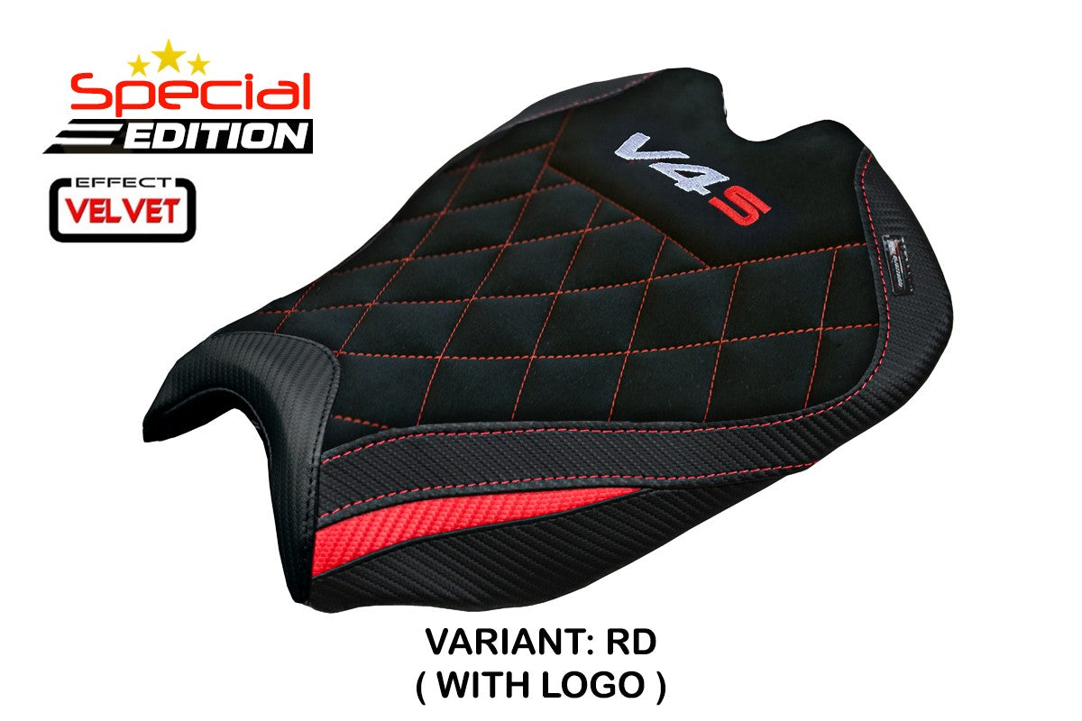 Tappezzeria Italia Ducati streetfighter V4 2025 Seat Cover Red Black SE Logo V4S