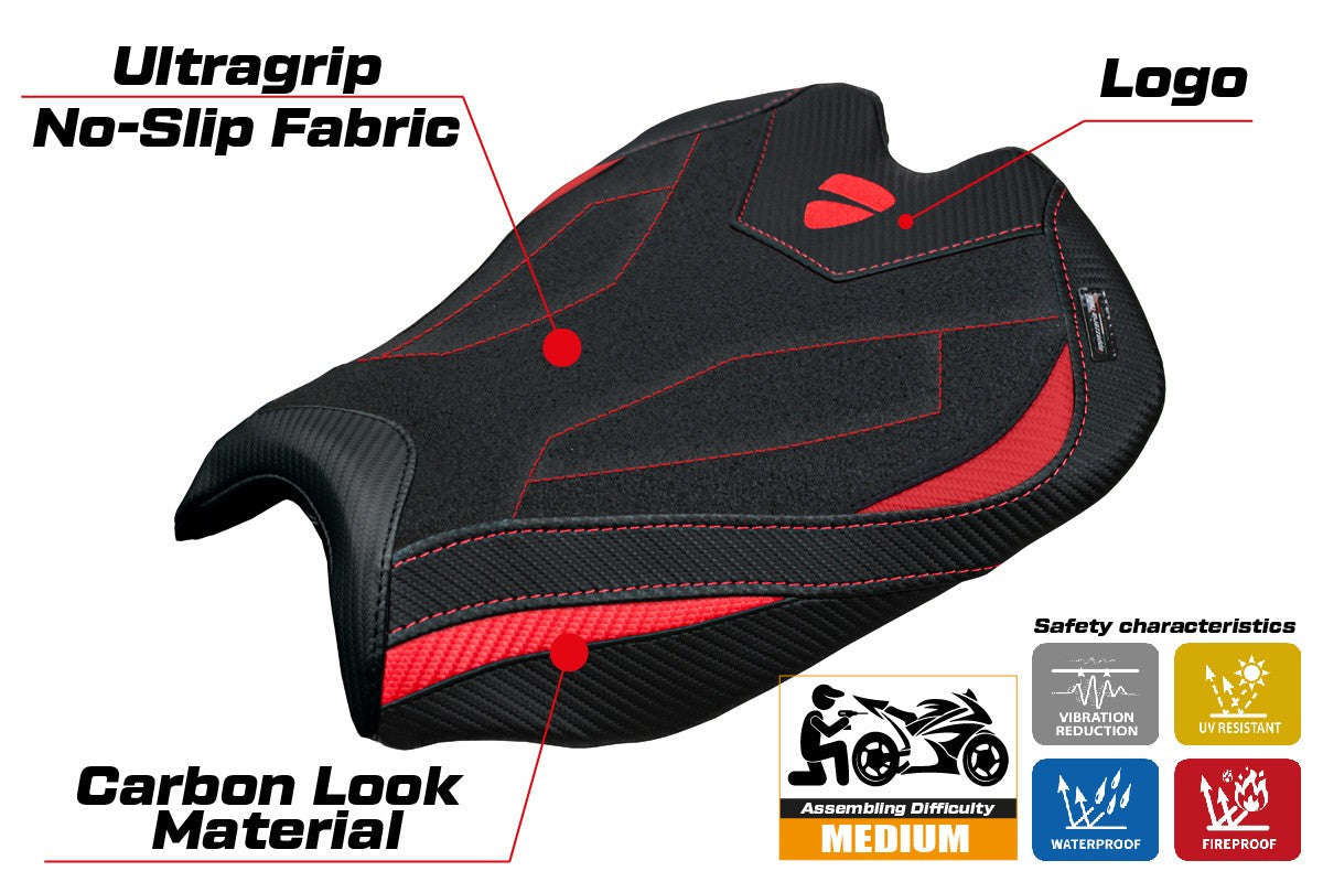 Tappezzeria Italia Ducati streetfighter V4 2025 Seat Cover Ultragrip Red Black