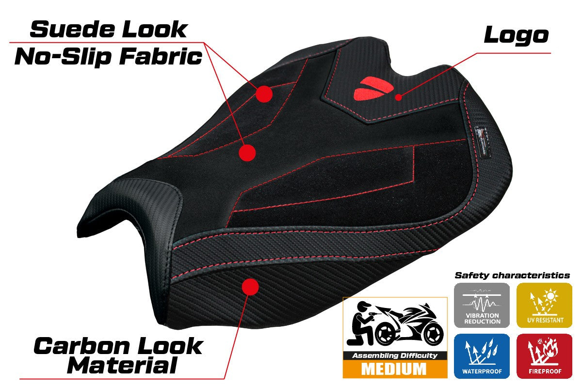 Tappezzeria Italia Ducati streetfighter V4 2025 Seat Cover Velvet Black