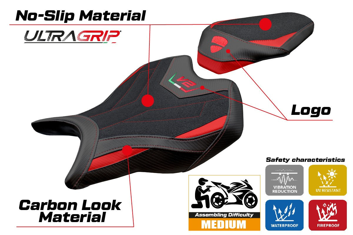 Tappezzeria Italia Ducati Streetfighter V2 2025 Seat Cover Ultragrip Red Black