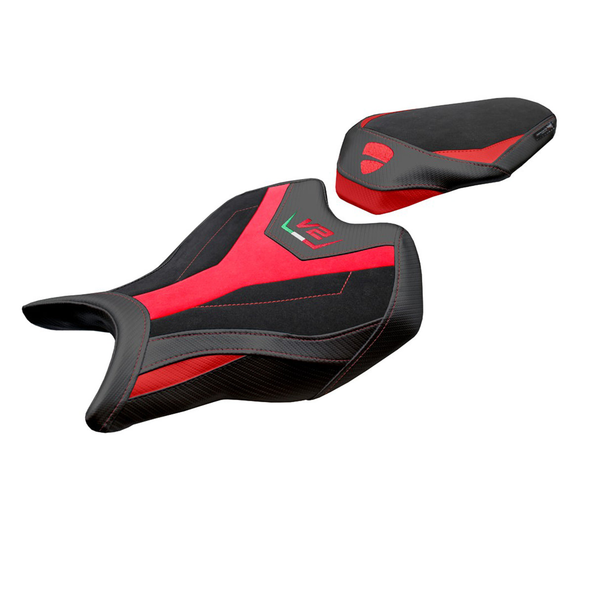 Tappezzeria Italia Ducati Streetfighter V2 2025 Seat Cover Velvet Red Black