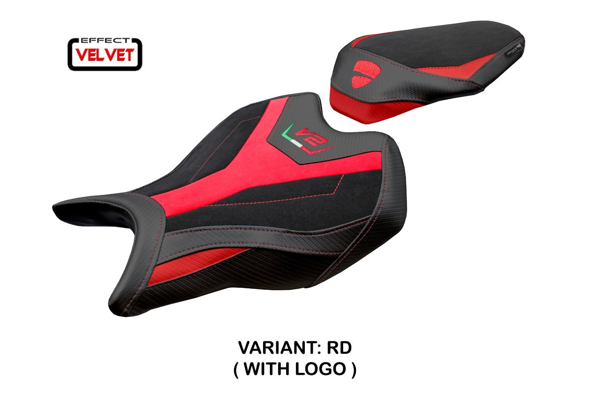 Tappezzeria Italia Ducati Streetfighter V2 2025 Seat Cover Velvet Red Black