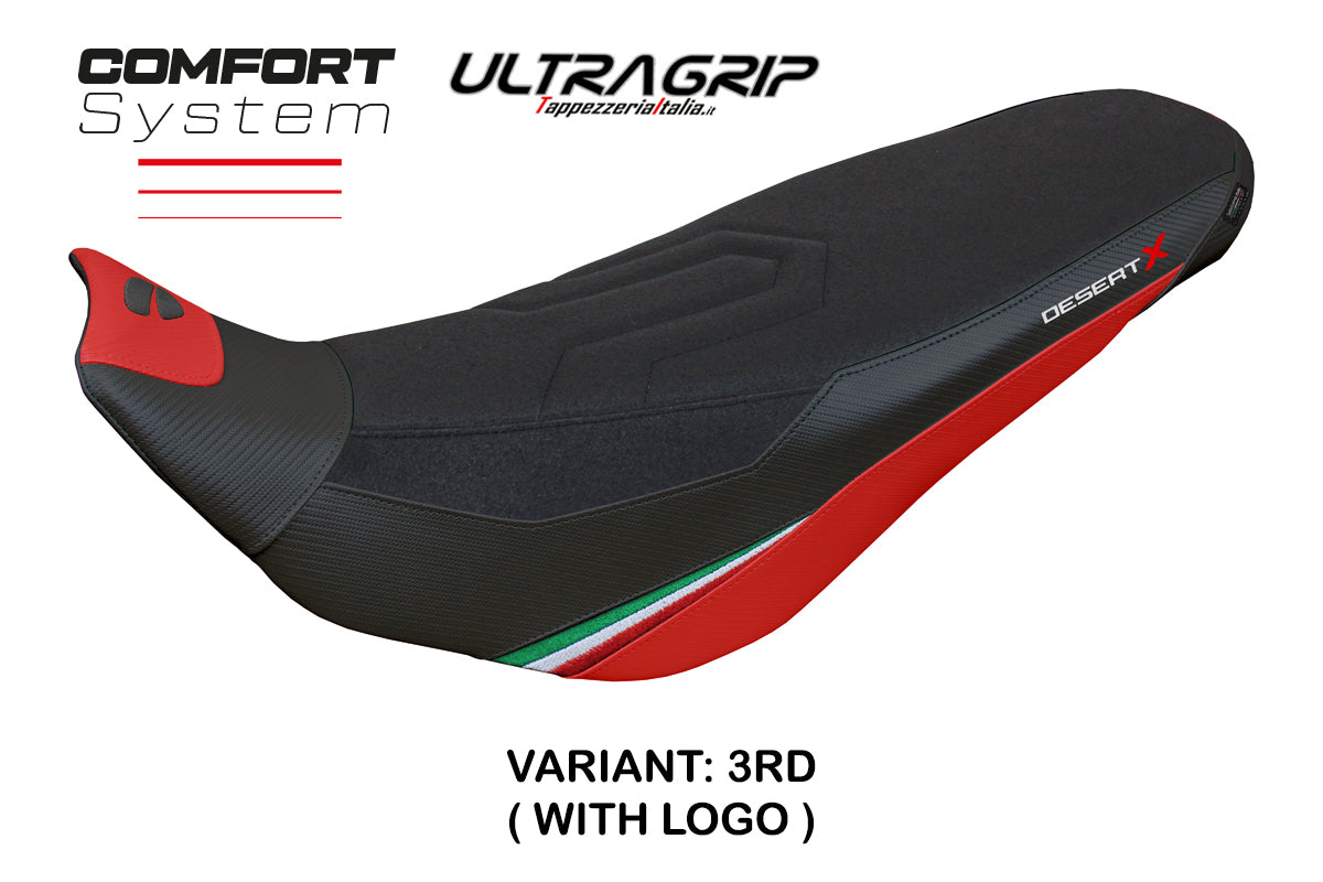 Tappezzeria Italia Ducati Desert X Rally 2022-2025 Seat Cover in Keren Comfort Red and Black
