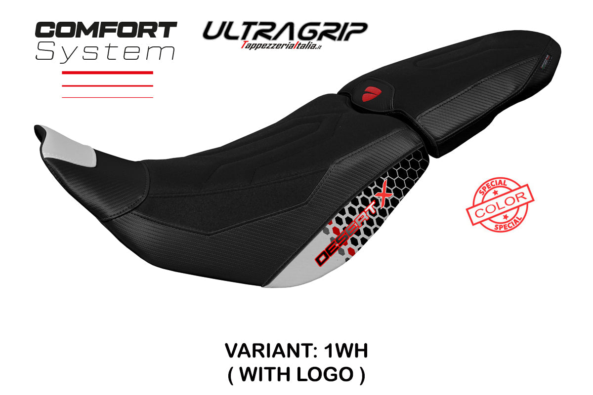 Tappezzeria Italia Ducati Desert X 2022-2025 Seat Cover Comfort in Special White and Black