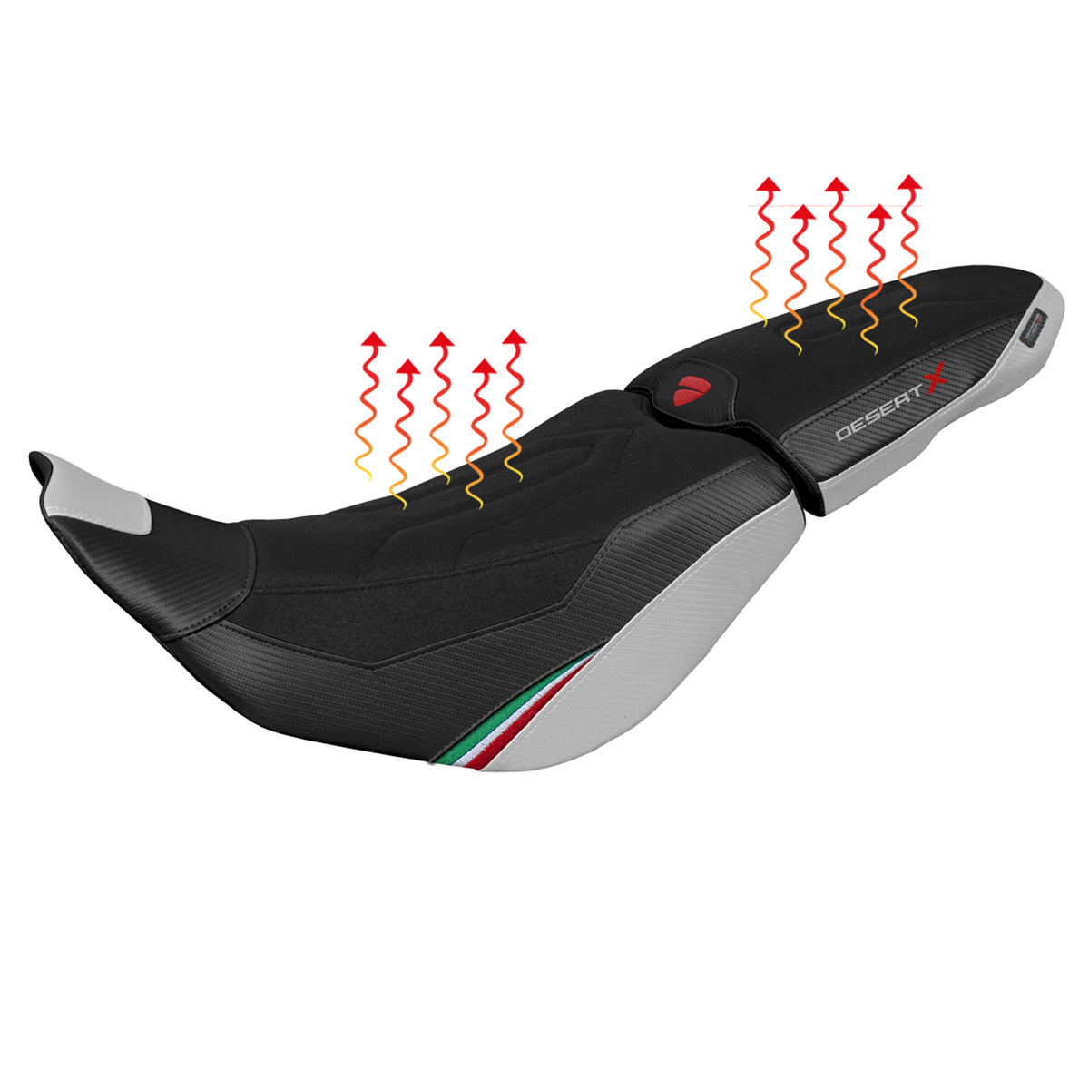 Tappezzeria Italia Ducati Desert X 2022-2025 Seat Cover Heated Ultragrip Comfort White