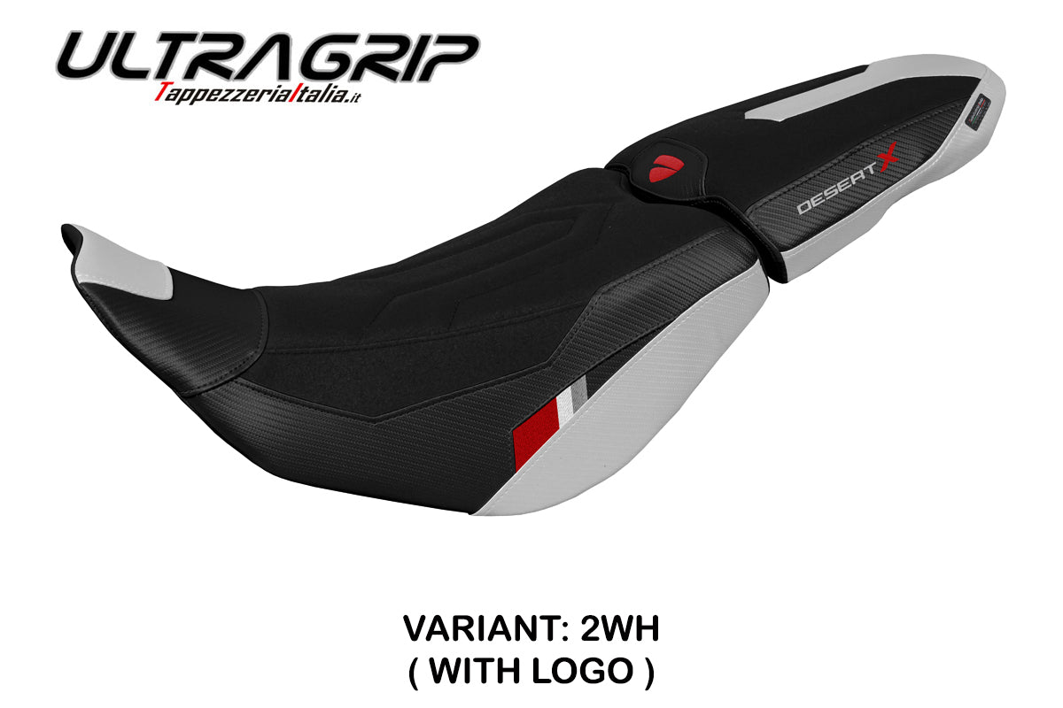 Tappezzeria Italia Ducati Desert X 2022-2025 Seat Cover in Thar Ultragrip White and Black