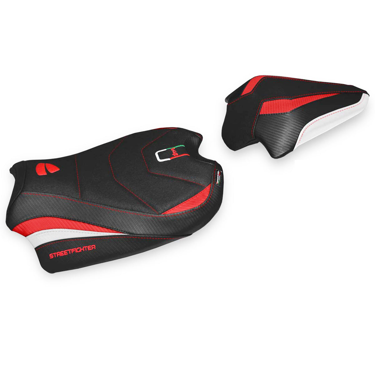 Tappezzeria Italia Ducati Streetfighter V4 2020-2024 Seat Cover Ultragrip in Red, White and Black