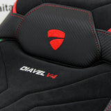 Tappezzeria Italia Ducati Diavel V4 2023-2025 Seat Cover Velvet in Diablo Red and Black