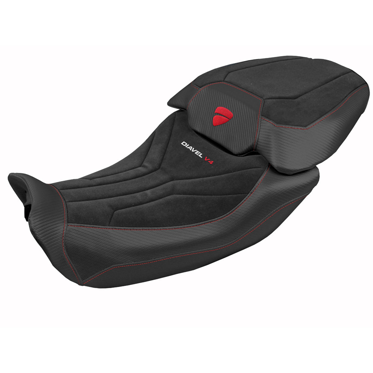 Tappezzeria Italia Ducati Diavel V4 2023-2025 Seat Cover in Diablo Comfort Velvet Silver and Black