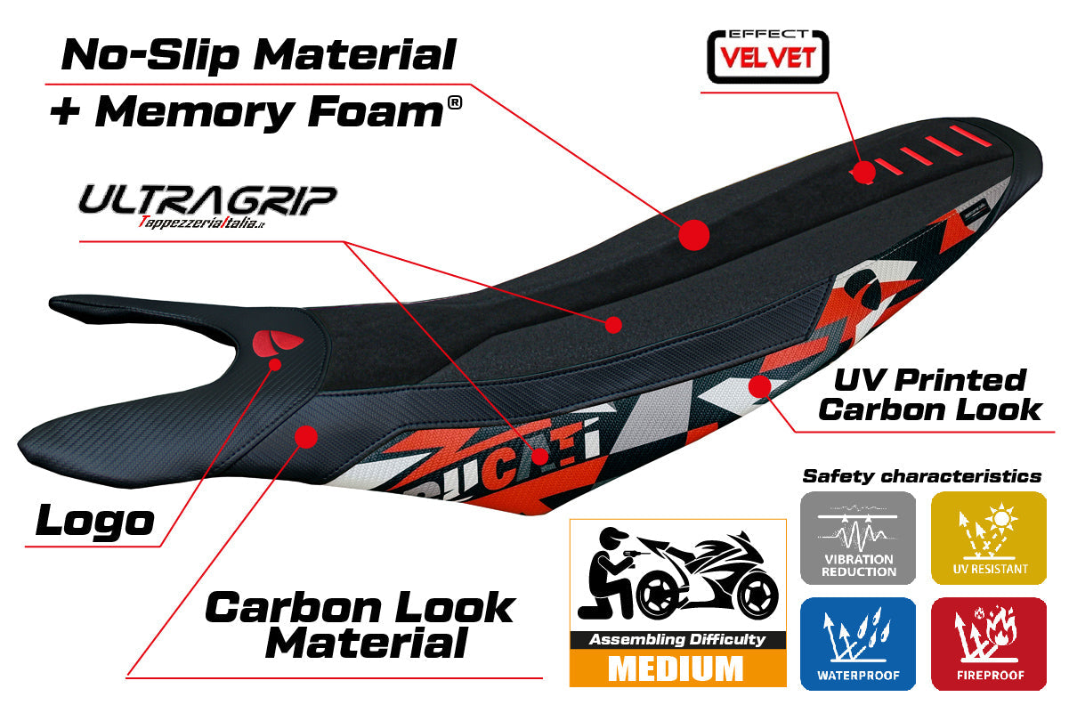 Tappezzeria Italia Ducati Hypermotard 698 2024-2025 Seat Cover Comfort Ultragrip Special Ed.