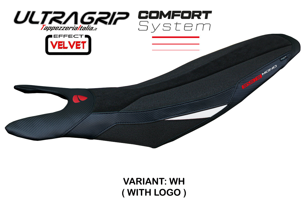 Tappezzeria Italia Ducati Hypermotard 698 Mono 2024-2025 Seat Cover Comfort in Ultragrip White