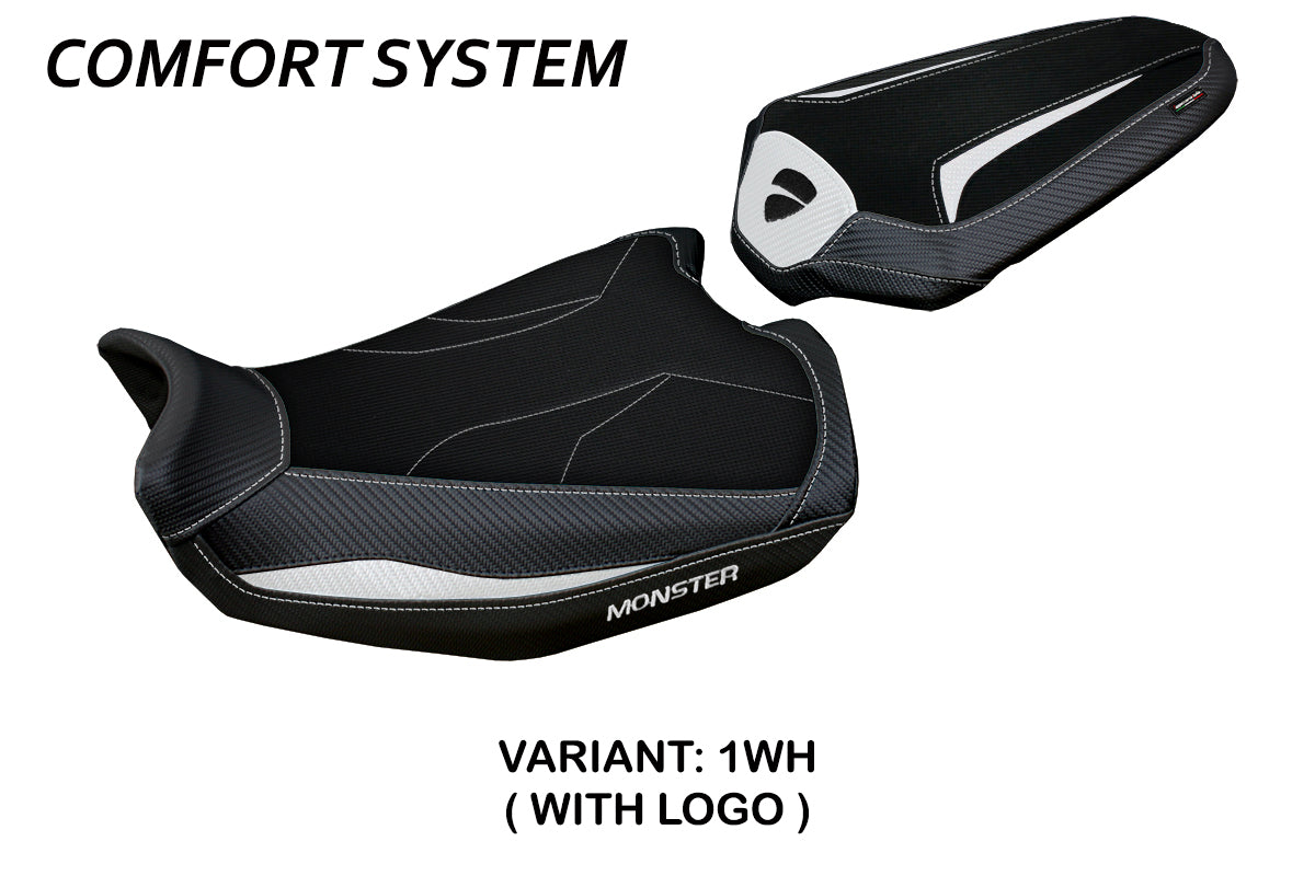 Tappezzeria Italia Ducati Monster 937 950 2021-2025 Seat Cover Comfort in White and Black