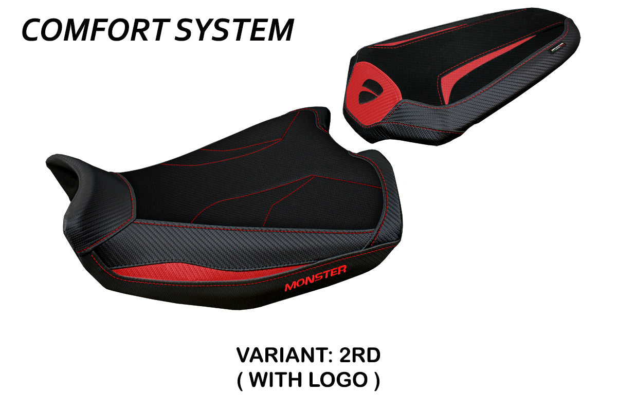 Tappezzeria Italia Ducati Monster 937 950 2021-2025 Seat Cover Comfort in Red and Black