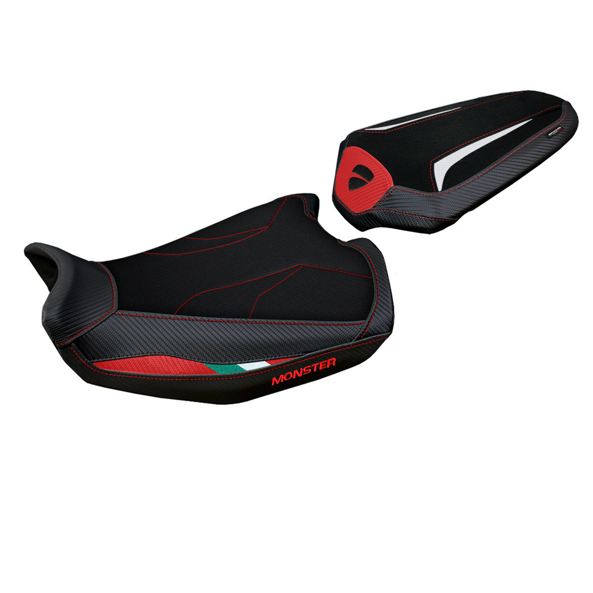 Tappezzeria Italia Ducati Monster 937 950 2021-2025 Seat Cover Comfort in Red, White and Black