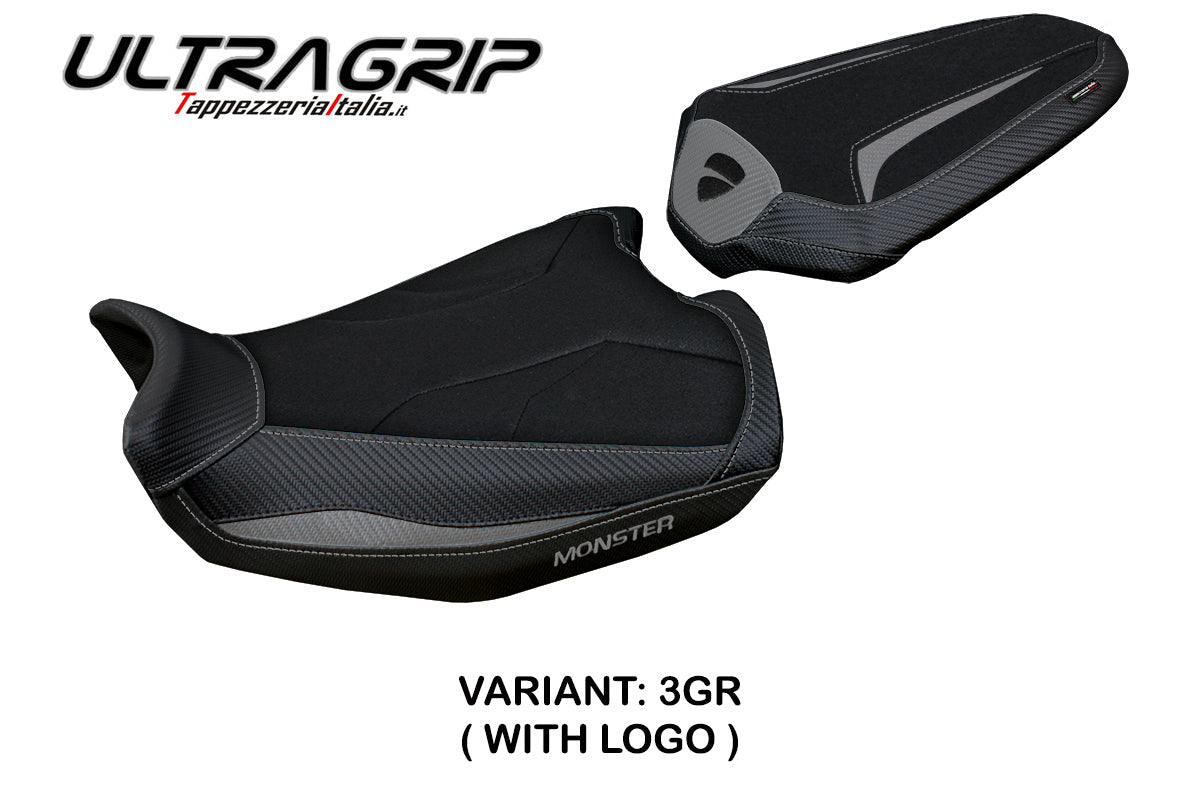 Tappezzeria Italia Ducati Monster 937 950 2021-2025 Seat Cover Ultragrip in Grey and Black