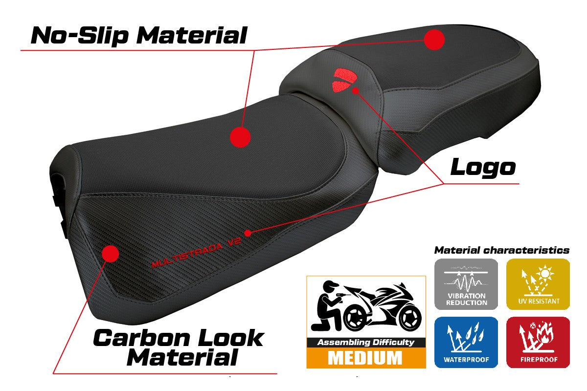 Tappezzeria Italia Ducati Multistrada V2 2025 Seat Cover Black