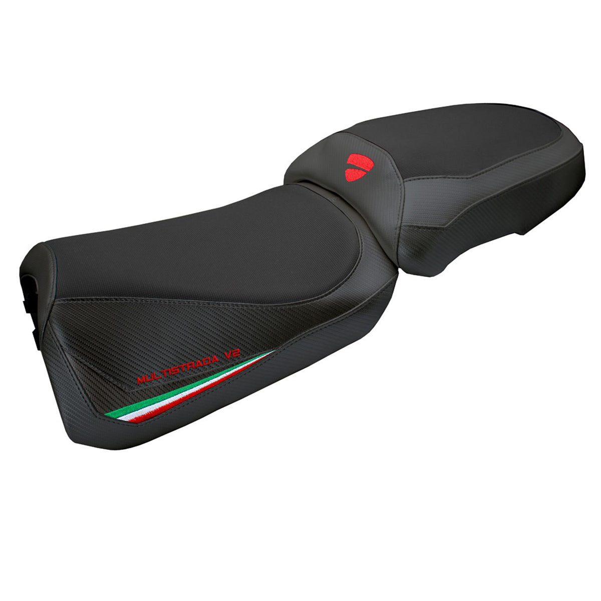 Tappezzeria Italia Ducati Multistrada V2 2025 Seat Cover Italian Flag Black