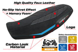 Tappezzeria Italia Ducati Scrambler 800 2023-2025 Seat Cover Comfort in Velvet Light Blue and Black