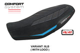 Tappezzeria Italia Ducati Scrambler 800 2023-2025 Seat Cover Comfort in Velvet Light Blue and Black