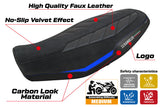 Tappezzeria Italia Ducati Scrambler 800 2023-2025 Seat Cover in Velvet Look Blue and Black
