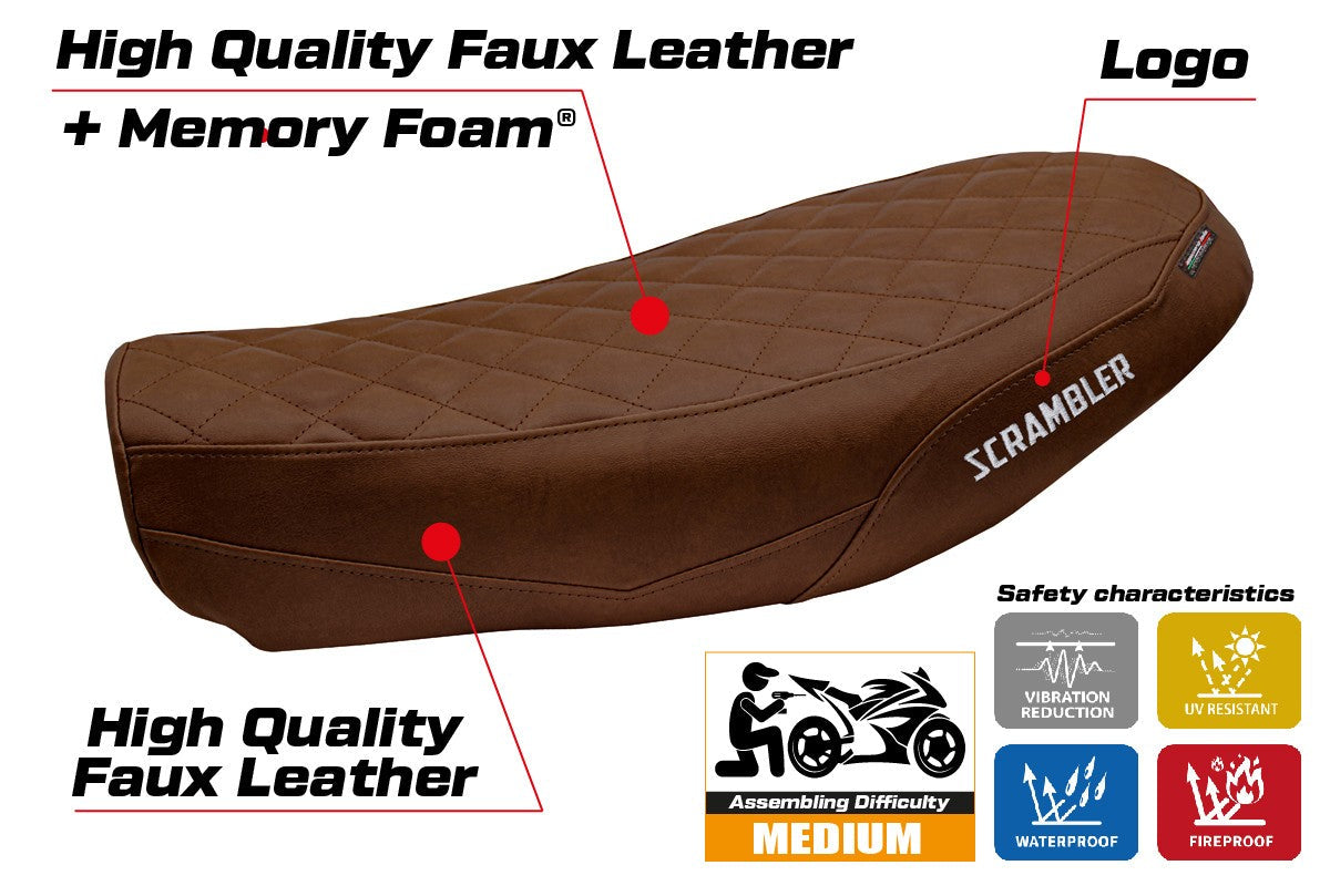 Tappezzeria Italia Ducati Scrambler Urban Motard 2022-2024 Seat Cover Comfort DarkBrown
