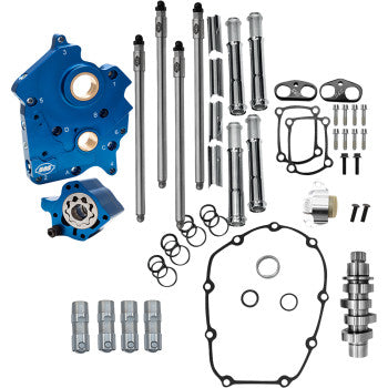S&S CYCLE Cam Chest Kit - 496 Chain Drive Cam - Oil Cooled - Chrome Pushtubes - M8 310-1378