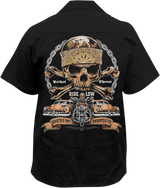LETHAL THREAT Ride Low Skull Printed Shop Shirt - Black - 2XL HW50217XXL