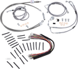 BURLY BRAND Handlebar Cable/Brake Line Kit - Complete - 13" Ape Hanger Handlebars - Stainless Steel B30-1102