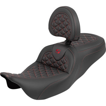SADDLEMEN Seat Roadsofa Tri Gripper W/Red Stitch 808-07B-210B4