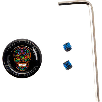 FIGURATI DESIGNS Heel-Toe Shifter Cover - Sugar Skull - Black  FD30-HTSC-BLK