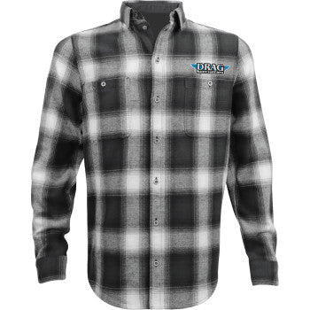 THROTTLE THREADS Drag Specialties Flannel 25 Shirt - Black/Gray - Large DRG33ST61GYLR