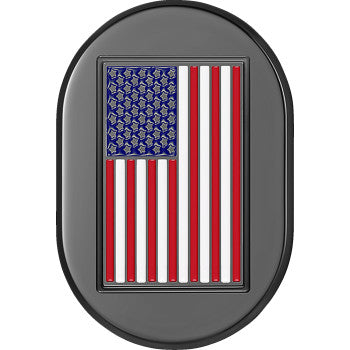 FIGURATI DESIGNS Antenna Cover - Right Rear Fender - American Flag - Black  FD21-AC-BLK-RT
