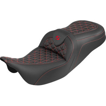 SADDLEMEN Seat Roadsofa Tri Gripper Red Stitch 808-07B-21004