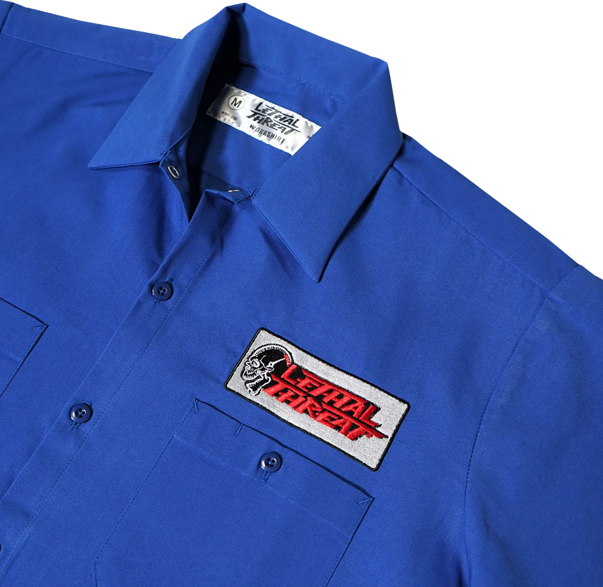 LETHAL THREAT Old Skool Eyeball Shop Shirt - Blue - 2XL DG60143XXL