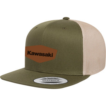 FACTORY EFFEX Hat Kawasaki Heritage Snapback Moss Green/Khaki 29-86100