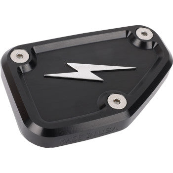 THRASHIN SUPPLY CO. Master Cylinder Cover - Brake - Front - Black/Twice-Cut TSC-3178-4