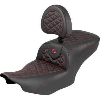 SADDLEMEN Seat Roadsofa Sr Br Red Stitch 823-07-210B4