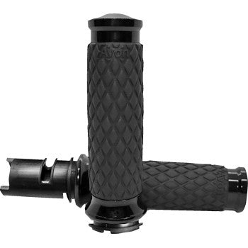 AVON GRIPS Diamond Contour Grips - Black - TBW DIA-65-ANO-F24