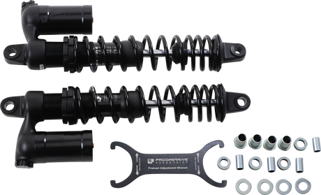 PROGRESSIVE SUSPENSION 970 Series Piggyback Shocks - Gloss Black/Matte Black - 15.00" 970-1016B