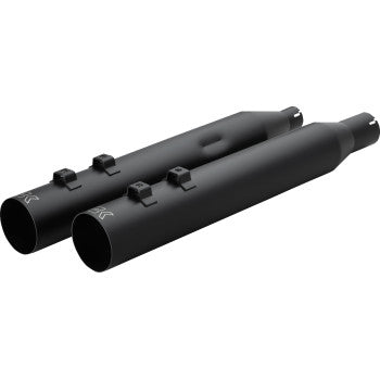 KHROME WERKS Slip-On Straight Cut Muffler - 4" - Ripper Baffle - M8 - Black 40FST-1012-BLK