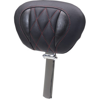 MUSTANG Deluxe Driver Backrest - Diamond - Dark Cherry Stitching - FLT/FLH '23-'25 89460DC