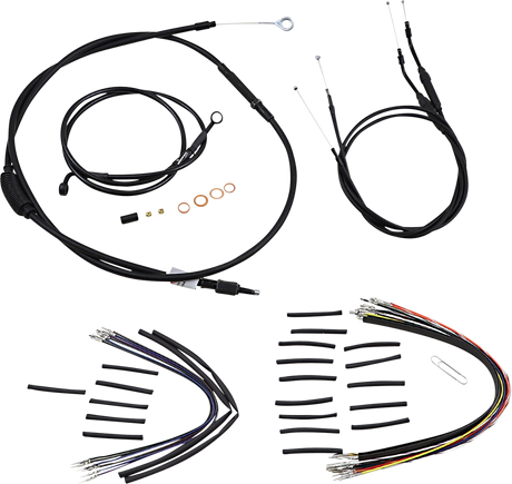BURLY BRAND Cable Kit - Jail Bar - 12" Handlebars - Black Vinyl B30-1147