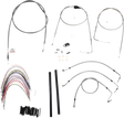 BURLY BRAND Handlebar Cable/Brake Line Kit - Complete - 14" Ape Hanger Handlebars - Stainless Steel B30-1082