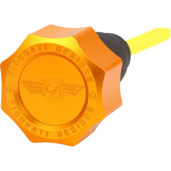 FIGURATI DESIGNS Performance Magnetic Oil Dipstick - Curved - Gold - '07-'16 Touring/Trike FDP01-TCSM-G