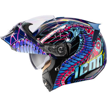 ICON Threshold™ Modular Helmet - Synthwave Lazer Cobra - Blue - 2XL 0100-2733