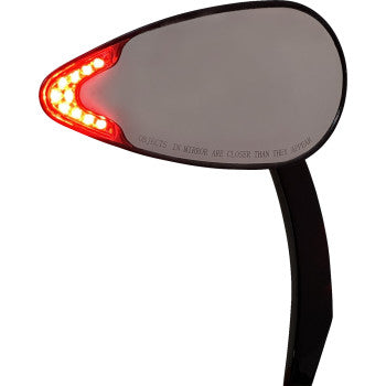 CUSTOM DYNAMICS Mirror - Side View - with LED Turn Signal - Black CD-MIR-PLUG-B