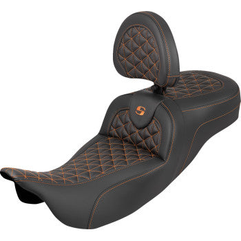 SADDLEMEN Seat Roadsofa Tri Gripper W/Db Orange Stitch 808-07B-211B3