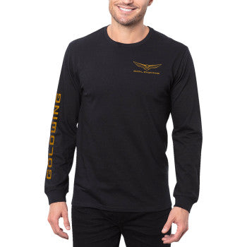 HONDA APPAREL Goldwing Long-Sleeve T-Shirt - Black/Gold - 3XL LEM25S-M52-3X