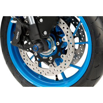 PUIG HI-TECH PARTS Axle Sliders - Front - Black - Pair - Suzuki 21623N